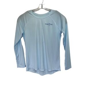 Shark Zen Adult Sz Medium  Unisex Lite Blue Turtle Stretch T-Shirt (K4) NW/OTs